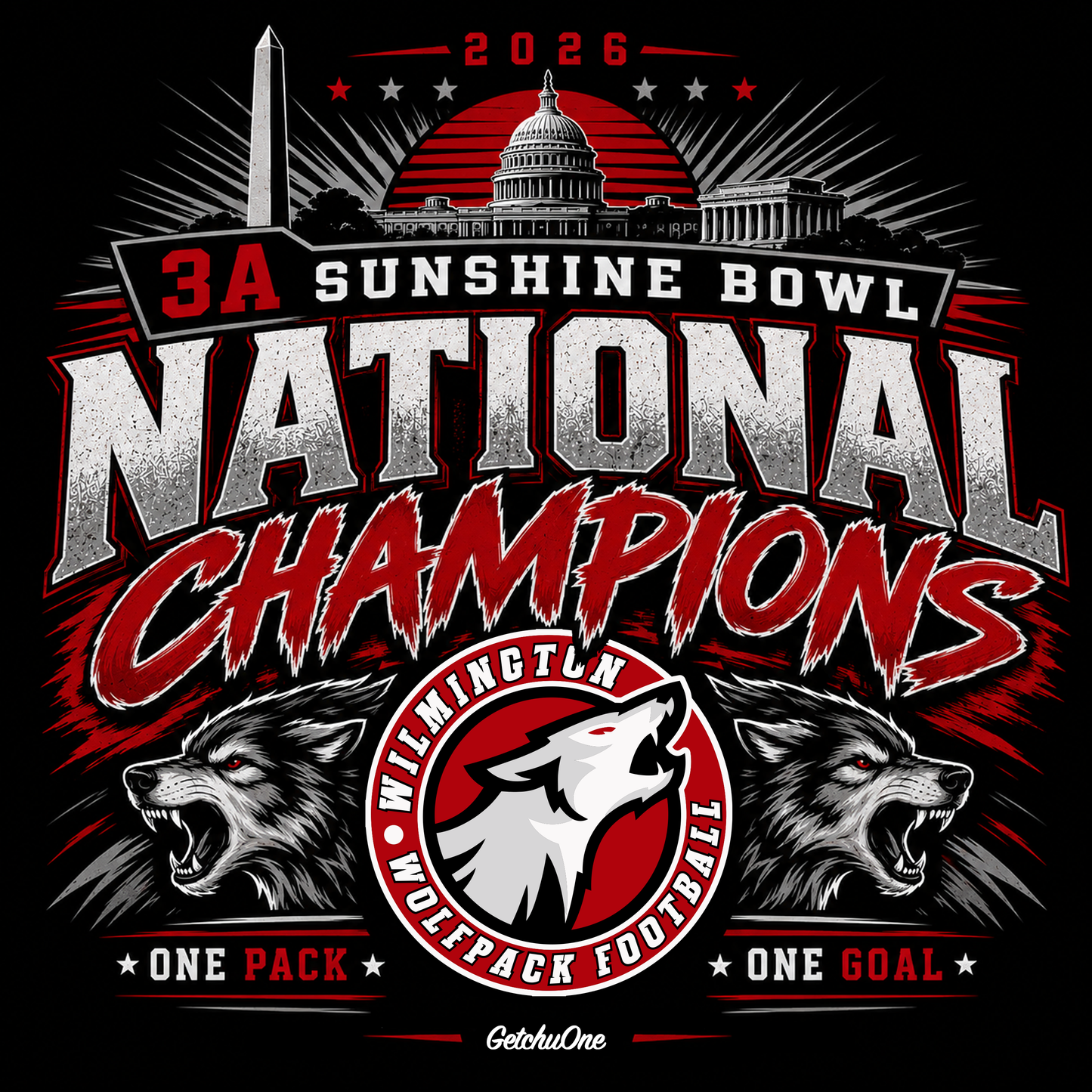 2026 Wilmington Wolfpack 3A Sunshine Bowl National Champions Tee