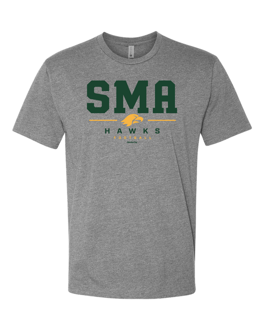 2026 SMA Hawks Football Dark Heather Grey Tee