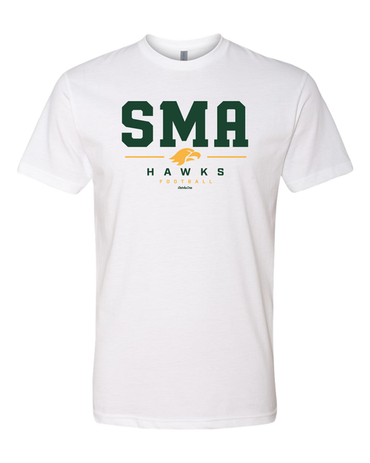 2026 SMA Hawks Football White Tee