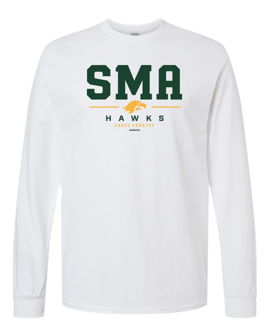 2026 SMA Hawks XC White Long Sleeve Tee