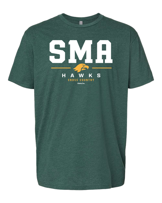 2026 SMA Hawks XC Heather Forest Green Tee