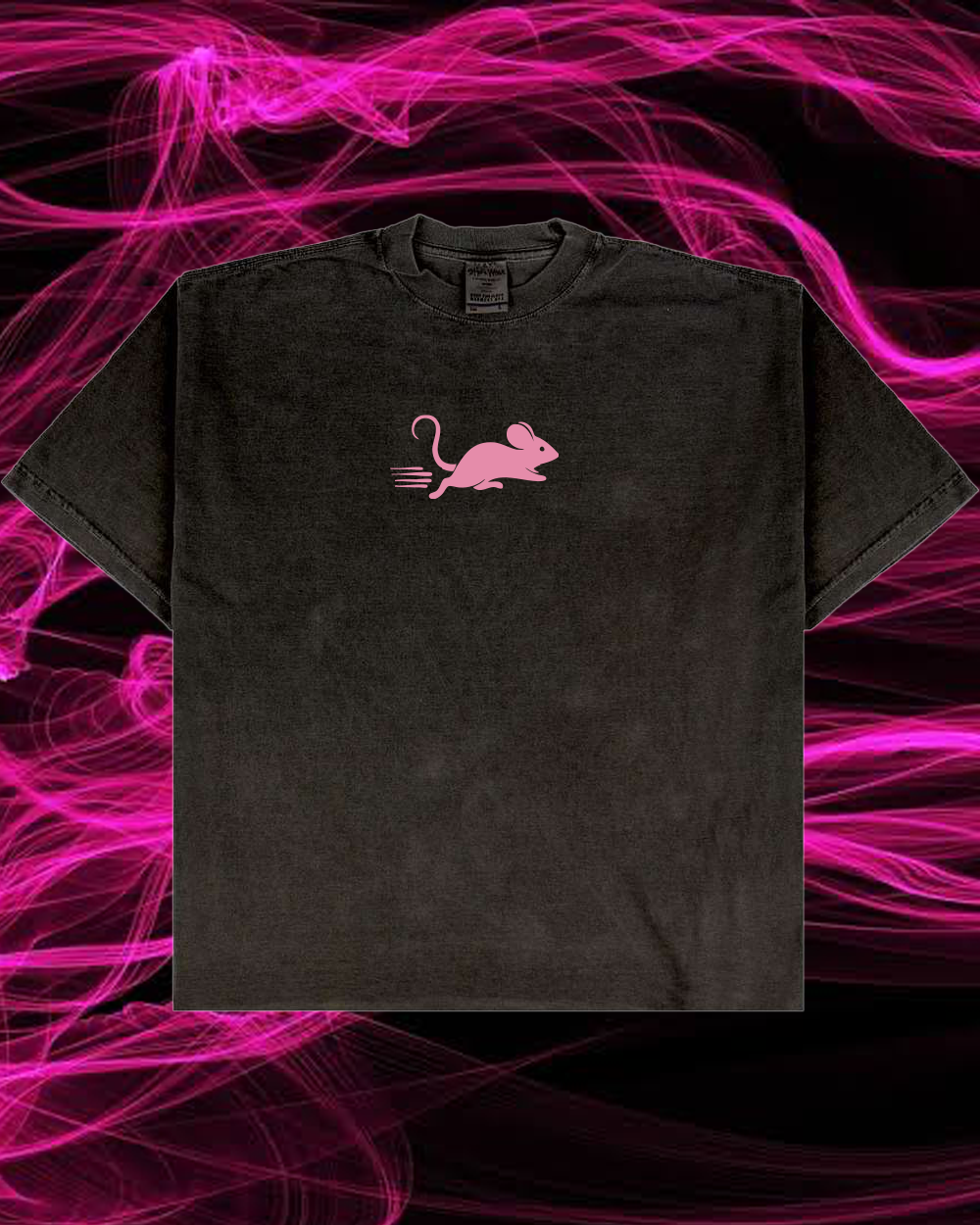 Speedy Records Pink Mouse Drop Shoulder Tee